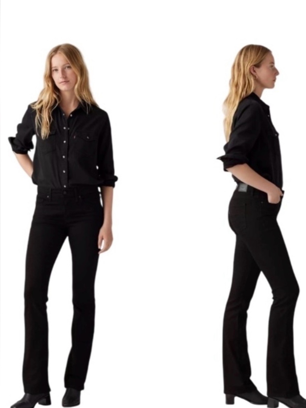 Levi’s 315 shaping bootcut mid rise jeans black size 28 new